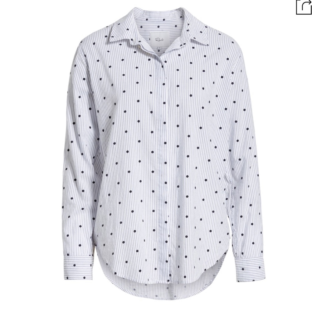 Rails Taylor Flocked Polkadot Button-Down Shirt - image 1